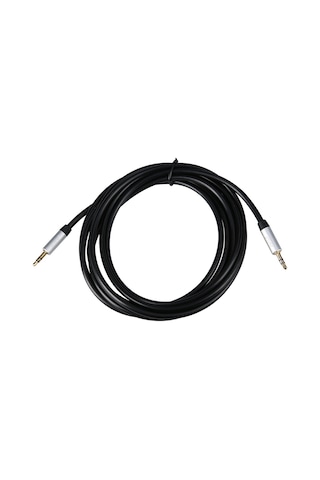 Lemestar 3.5mm Altın Kaplama Aux Kablosu, Mobil Telefon, Bilgisayar Ve Hoparlör İçin 3 Metre Siyah Ses Bağlantı Kablosu