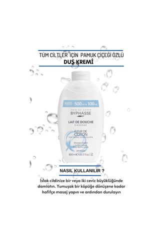 Byphasse Caresse Pamuk Çiçeği Özlü Kremli Duş Jeli 600 ML