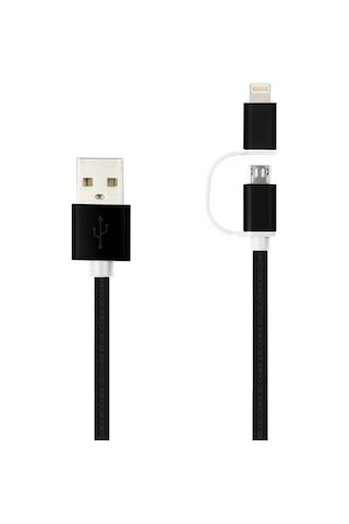 Linktech K555 2In1 Micro Usb + Apple iPhone Uyumlu 1.2Mt Şarj Ve Data Kablosu (366816962)