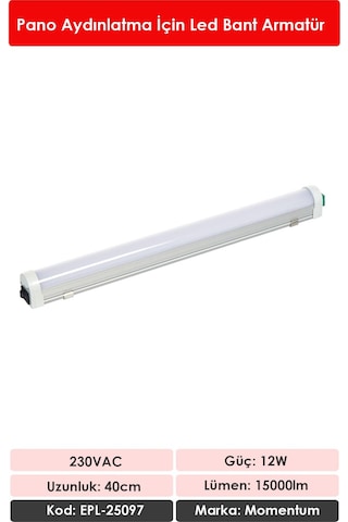 Momentum Lineer Led Armatür T10 7000k 230vac 12w 40cm Epl-25097 Beyaz