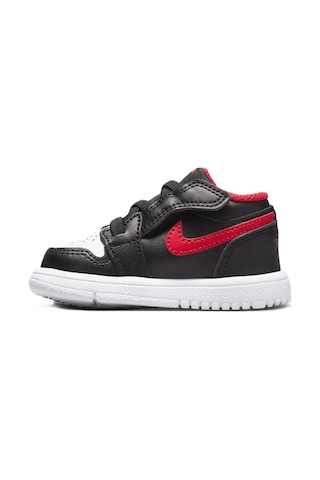 Nike Jordan 1 Low Alt Leather Sneakers Hakiki Deri Lastik Bağcıklı Cırtlı Çocuk Spor Ayakkabı Siyah Beyaz Siyah - Beyaz