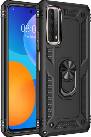 Huawei P Smart 2021 Kılıf Zore Vega Yüzük Standlı Zırh Kılıf