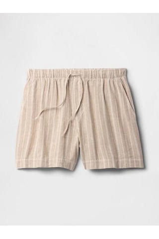 Gap 713422002 V-linen 4 In Easy Po Stripe Kadın Şort Haki