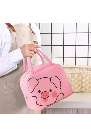 Karikatür Domuz Öğle Yemeği Çantası Sevimli Öğle Yemeği Çantası Taşınabilir Öğle Yemeği Kutusu Büyük Öğle Yemeği Çantası Su Geçirmez Yalıtımlı Öğle Yemeği Çantası Diğer