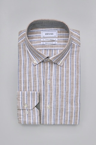 Bisse Paşa Yaka Regular Fit Uk Gömlek T Cep Kahve Gmktn3ps224008 D11 Kahve