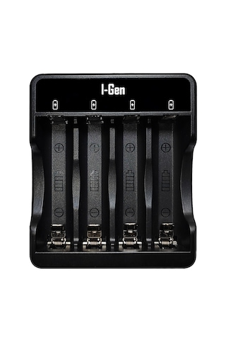 I-Gen G421 4'lü Pil Şarj Aleti + 2 Adet AA Pro 2950 mAh + 2 Adet AAA Pro 1100 mAh Şarjlı Kalem Pilli Set 1.2V Ni-MH