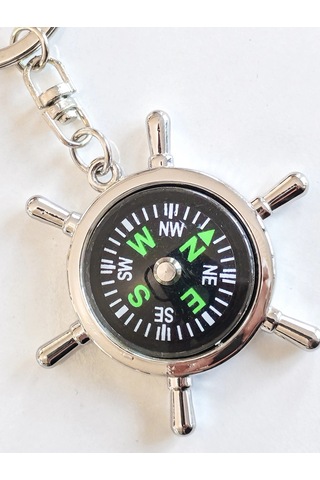 Moncuk Design Çalışır Pusula Metal Anahtarlık