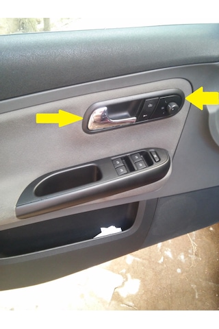 Seat İbiza Sol Ön Kapı İç Açma Kolu Çerçevesi 2002-2008 Elektrikli Aynalı Model Siyah / Abs Plastik / Parça Kodu: 6l4839113