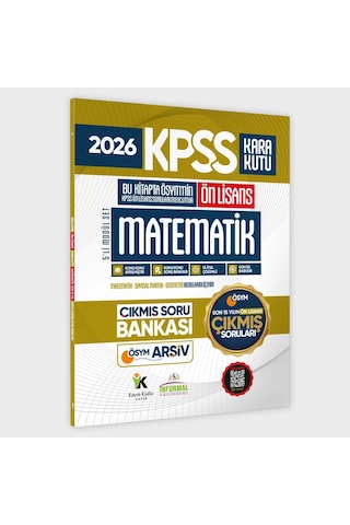 2026 Fullönlisans Kpss Matematik Kara Kutu ÖSYM Çıkmış Soru Bankası Son 15 Yıl (Sadece Ön Lisans)