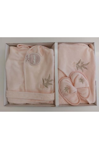 Bebessi %100 Pamuk Bornoz Seti Pudra Somon Bbss.smn.3980 Somon