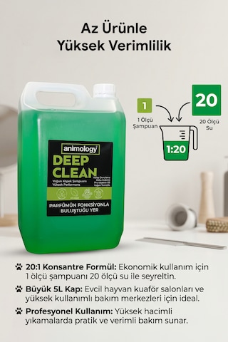 Animology Deep Clean Derin Temizleyici 20:1 Konsantre Köpek Şampuanı 5 Lt