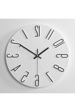 Ulzyvf Basit Duvar Asma Ev Yaratıcı Saat Kadın Kutulu Beyaz Üzerinde Siyah Harfler 30 Cm 12 İnç Saat Beyaz