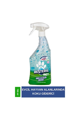 Resteril Antibakteriyel Parfümsüz Kedi Kumu Tuvaleti Koku Giderici Sprey 750 ML