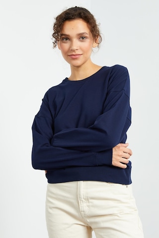 Tommy Life İndigo Basic Rahat Form O Yaka Kadın Sweatshirt - 97114 İndigo