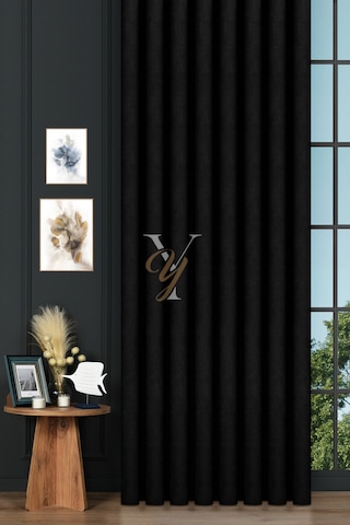 Petek Fon Perde V-1044 Siyah Siyah