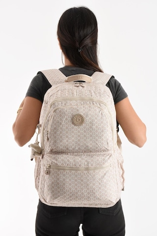571 Collections Ultra Hafif Sırt Çantası Okul Seyahat Unisex Desenli Krem Model: 571-1c Krem