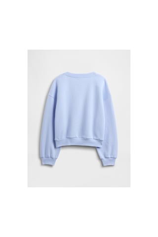 Gap Kız Çocuk Oversized Bisiklet Yaka Sweatshirt Mor