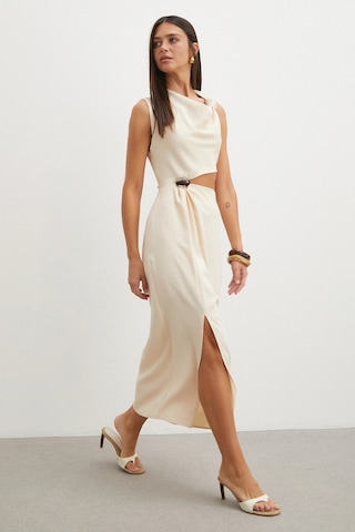 Uterpe Drapeli Cut-out Elbise Krem
