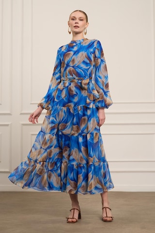 Ftz Women Kadın İpek Şifon Elbise Saks Mavi 31058 Saks Mavi