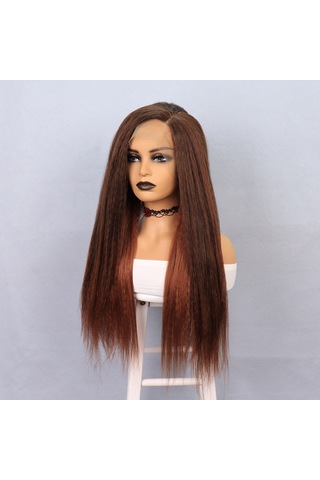 Kızıl Kahve Yaki Afro Peruk - Elm-01-582326 Renkli