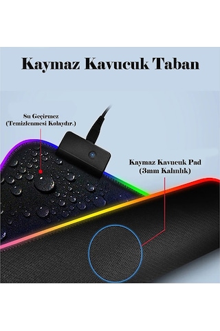 Batcell RGB Ledli Oyuncu Mousepad Büyük 80 x 30 CM