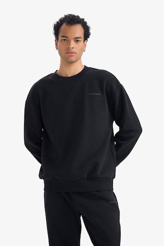 Defacto Boxy Fit 2li Takım Bisiklet Yaka Sweatshirt Eşofman Altı F9623ax25aubk81 Siyah-bk81