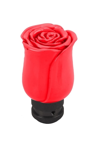 Sones Gül Çiçek Şekilli Evrensel Araç Araba Manuel Otomatik Vites Topuzu Kırmızı