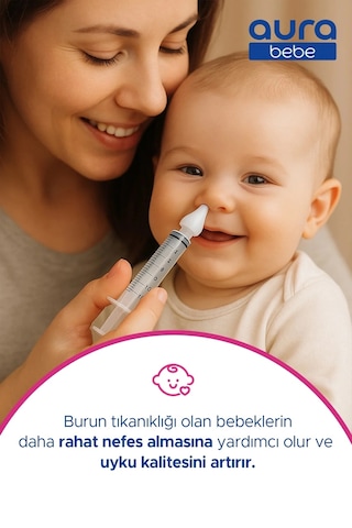 Mega Paket Bebek Burun Temizleme Aspiratörü 10 Yedek Uç ve Burun Temizleme Şırıngası