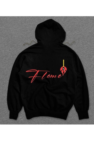Flame Ateş Kibrit Retro Alev Sweatshirt Unisex Kapüşonlu Hoodie 001