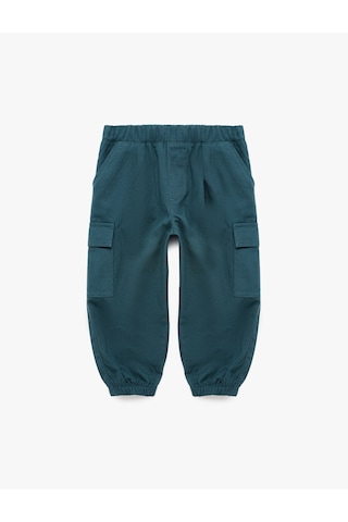Koton Cep Detaylı Rahat Kesim Pamuklu Gabardin Jogger Kargo Pantolon Lacivert 7wmb40023tw