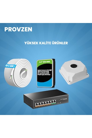 Provzen Hikvision 12 Li İp 4mp Güvenlik Kamerası Seti Colorvu Mikrofonlu Olay Anında Bildirim