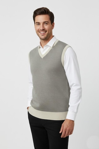 Erkek V Yaka Süveter Çelik Örgü Regular Kalıp Bgl-st04840 Taş