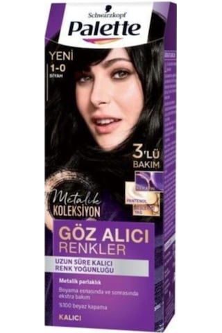 Palette Göz Alıcı Renkler Saç Boyası Siyah 3'lü