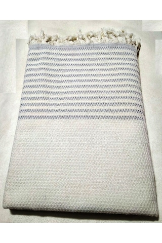 Mandaş Pamuklu Kaymaz Hasır Dokuma Koltuk-çekyat Örtüsü 180x220 - Krem Gri Yeni Krem - Gri