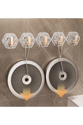 Lüks 5 Li Duvar Askısı Banyo Mutfak İçin Havlu Askılık Gümüş