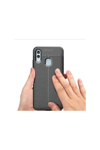 Huawei P Smart 2019 Kilif Deri Tarzi Niss Silikon Case 357682755
