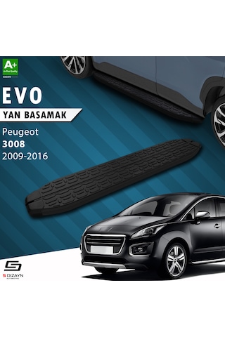 S-dizayn Peugeot 3008 Evo Siyah Yan Basamak 183 Cm 2009-2016