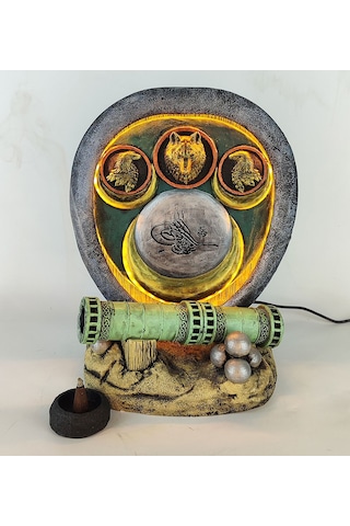 Sahi Topu Tuğra Dekoratif Işıklı Konik Tütsülük