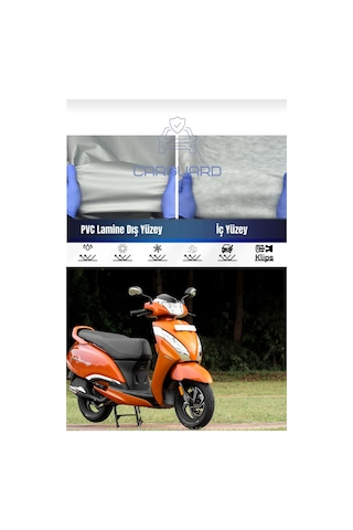 Carguard Tvs Jupiter 125cc Uyumlu Fitilli Motosiklet Brandası Motor Örtüsü-arka Çanta Uyumlu