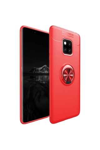 Huawei Mate 20 Pro Kılıf Yüzüklü Tam Korumalı Silikon Kapak