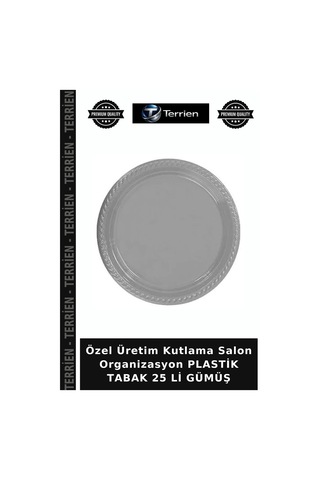 Özel Üretim Kutlama Salon Organizasyon Plastik Tabak 25 Li Gümüş