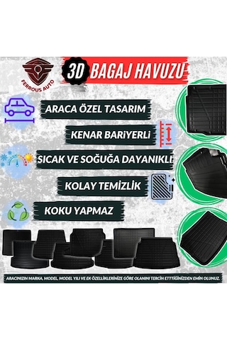 Ferrous Autoaccessories Togg T10 X İle Uyumlu 4d Paspas Ve 3d Bagaj Havuzu 2023 Ve Üstü