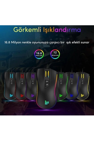 Tronsmart TG007 Makrolu 7200 DPI RGB Oyuncu Mouse