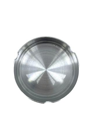 Paslanmaz Çelik Yuvarlak Metal Küllük - Lüks Fırçalanmış Tasarım 8 Cm