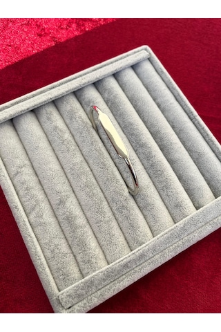 Gümüş Renk Spotfy Unisex Baskısız Ayarlanabilir Bileklik Kelepçe Gümüş