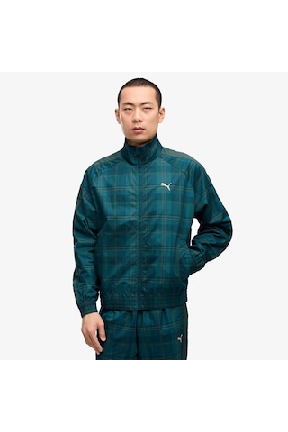Puma T7 Relaxed Tartan Woven Erkek Yeşil Ceket 636731