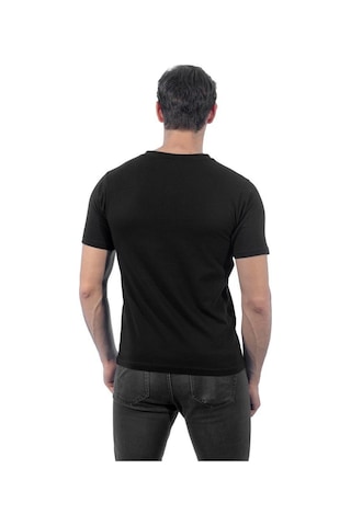 V Yaka Tişört, Siyah -113E250- T-Shirt, Tshirt, Kısa Kollu