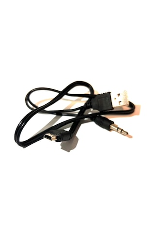 Mini USB 5 Pin + 3.5MM AUX Kablosu, AUX ve Şarj 2 in 1 Kablo