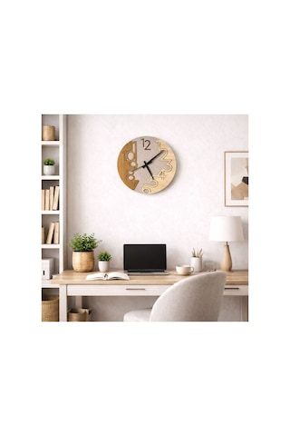 Arliadesign Dekoratif Ahşap 40 Cm Duvar Saati Kahverengi