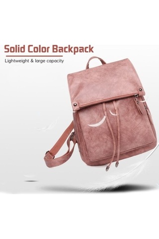 İpli Kadın Sırt Çantası Büyük Kapasiteli Sırt Çantası - Gri Diğer